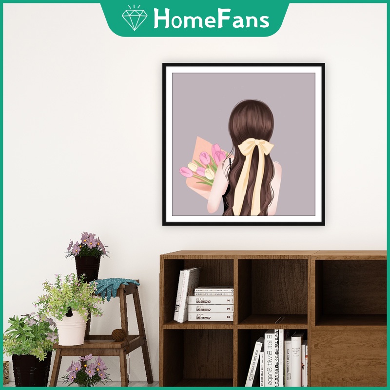 Bộ Tranh Đính Đá 5D Họa Tiết Hoa Đôi Độc Đáo Kích Thước 40x40cm/50x50cm DIY Dùng Trang Trí Nhà Cửa