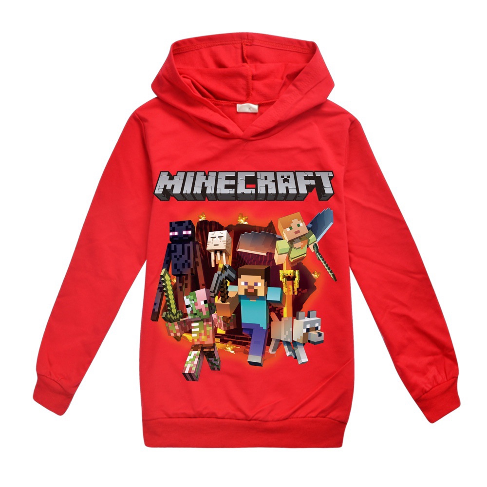 Áo Hoodie Tay Dài In Họa Tiết Game Minecraft Độc Đáo Cho Bé Từ 4-15 Tuổi