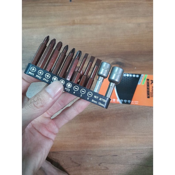bộ 9 đầu bắn vít +2 đầu bắn tôm kapusi