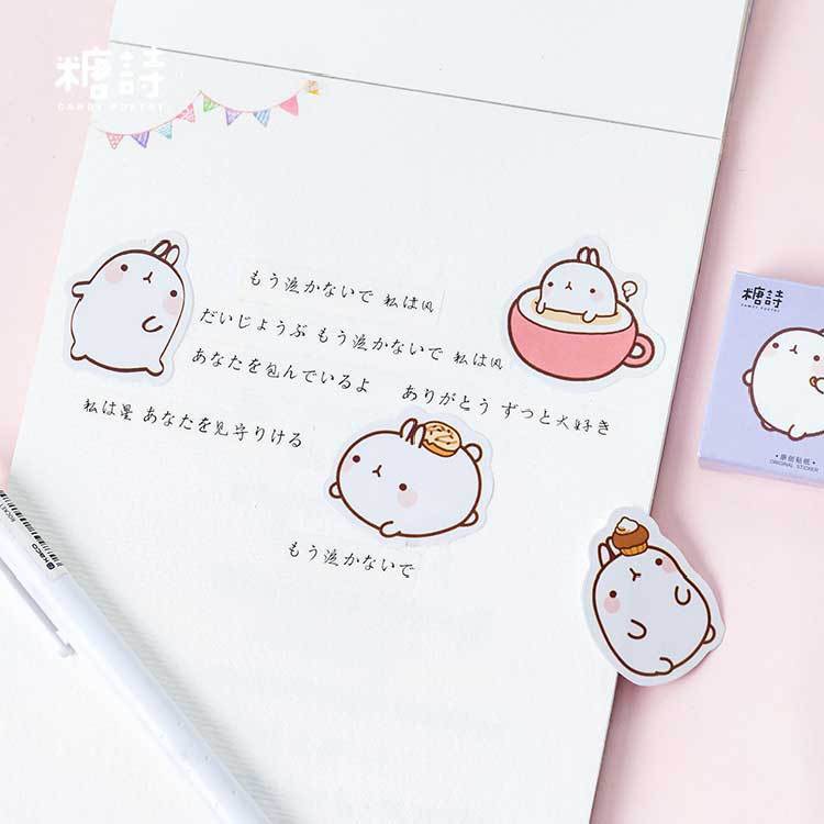 Bộ sticker/ Hình dán Hình Thỏ Xinh Xắn (45 Hình)