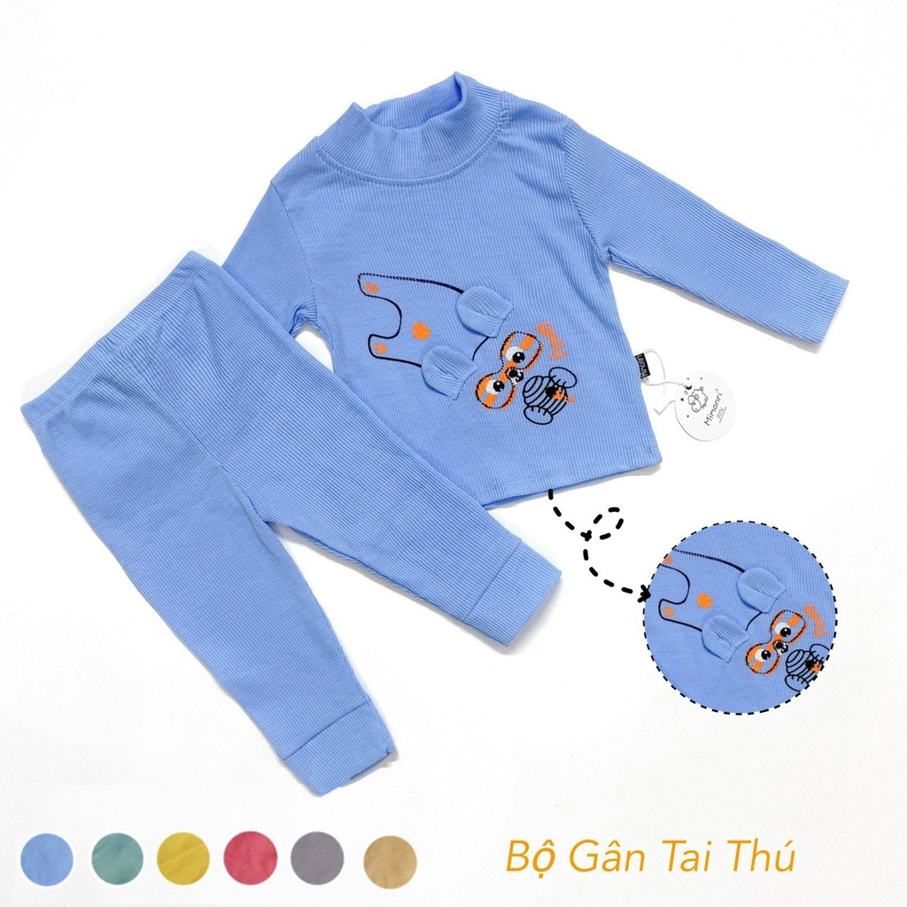[Mimonri]BỘ LEN TĂM TAI THÚ cho bé trai bé gái [Hàng Mới Về] BỘ THUN GÂN THU ĐÔNG co giãn 4 chiều mềm mịn