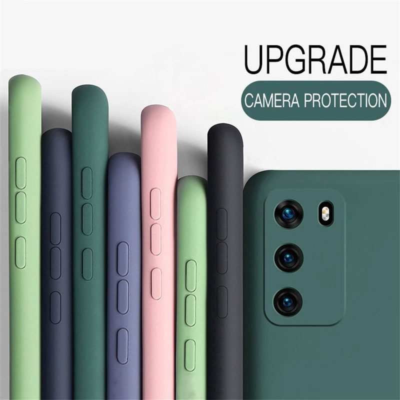 Ốp điện thoại silicon mặt trong phối vải nỉ cho Huawei Y6p Y7p Nova 7i 7 SE 5T 3 3i 4 4e