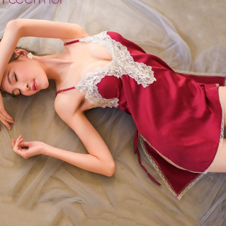 thời trang nữ đầm đầm phối ren đầm hai dây lụa💕váy hai dây đen đầm ngủ bộ đồ lót | BigBuy360 - bigbuy360.vn