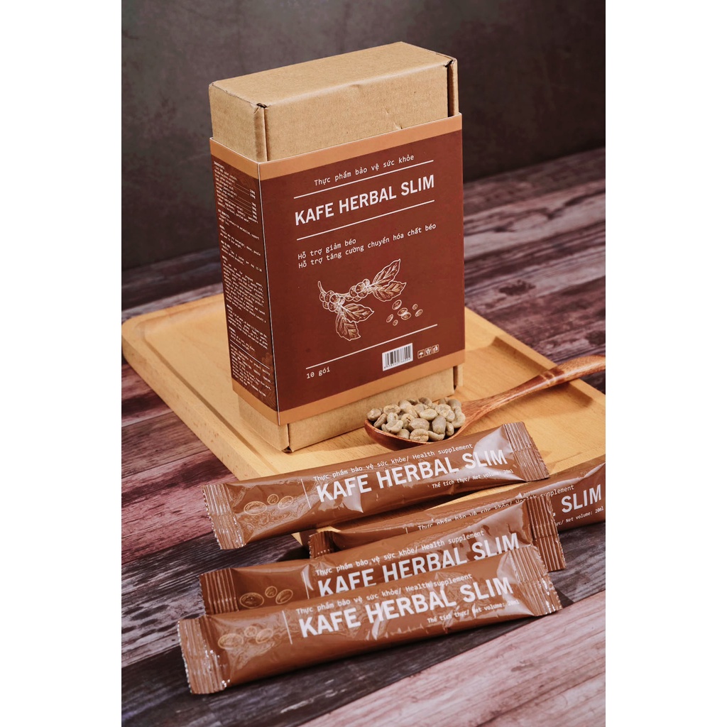 Thạch hỗ trợ giảm cân, giảm béo Kafe Herbal Slim Hộp 10 gói