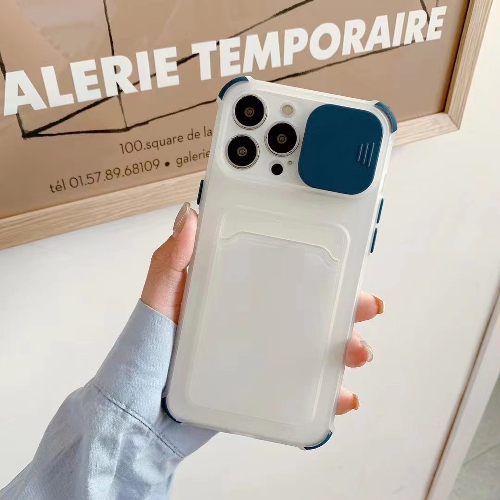 [XẢ HÀNG] Ốp lưng Iphone MÀU TRẮNG đựng thẻ có tấm bảo vệ camera ip7,8,plus/X,XS/XSMAX/11/11/12,pro,max/13.pro.max