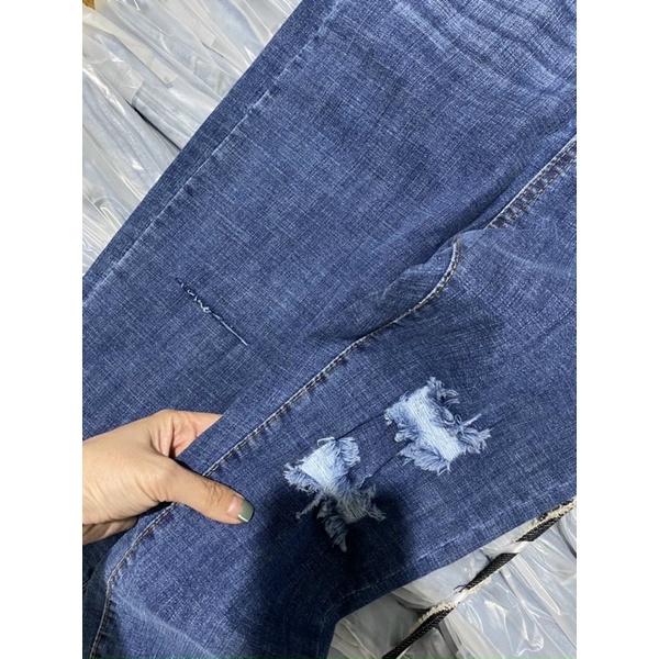 Quần jeans bó dãn cạp siêu cao kèm ảnh thật