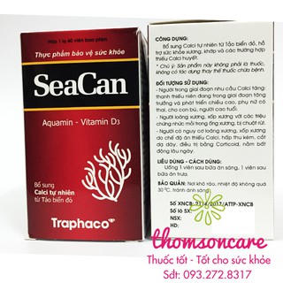 Seacan Bổ sung canxi từ tảo biển đỏ Lọ 60 viên