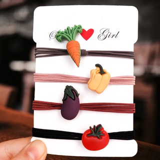 Thun buộc tóc cột tóc rau củ quả