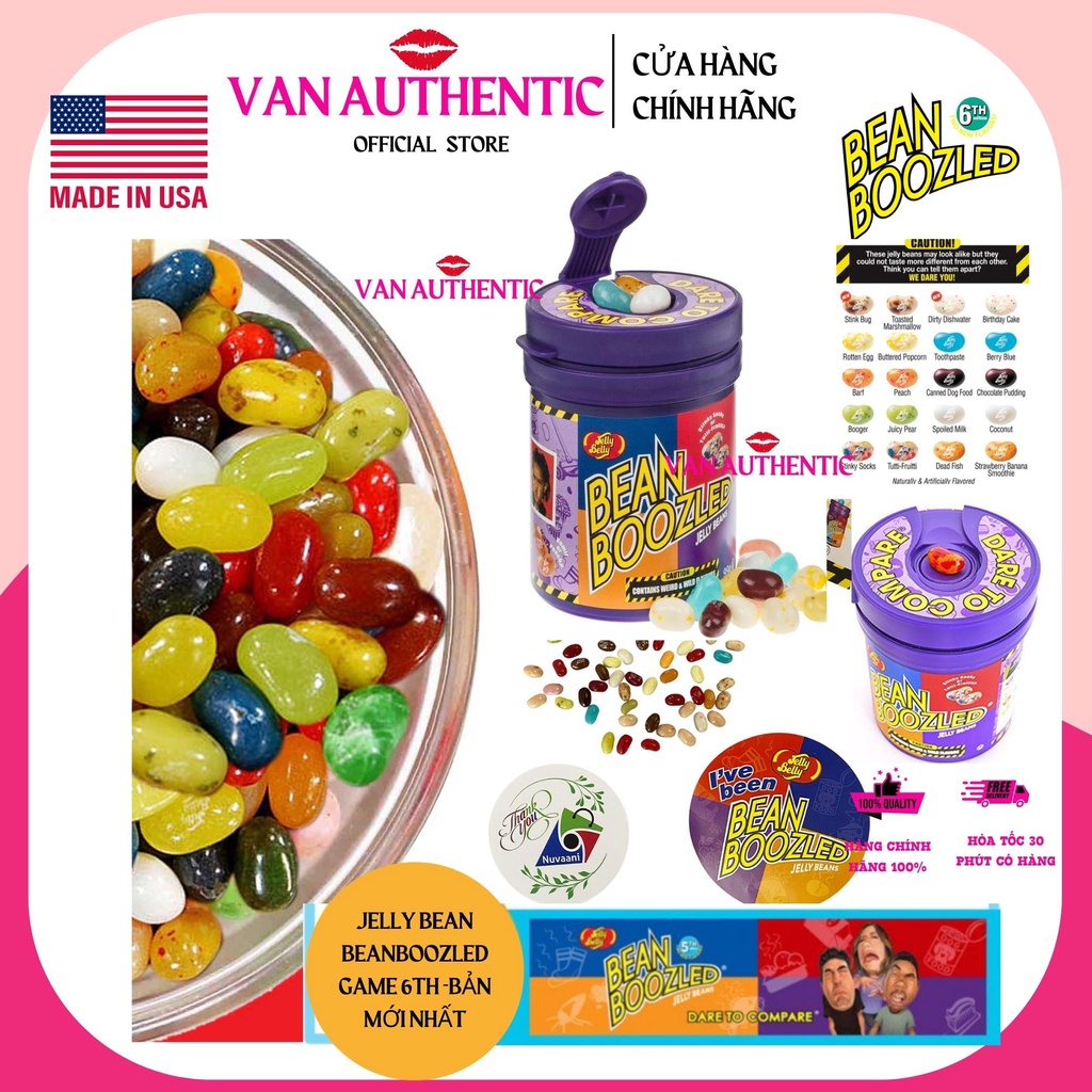 Kẹo thối Bean Boozled Hộp May Rủi 100G hàng chính hãng Mỹ ( bản mới hộp tròn tím)