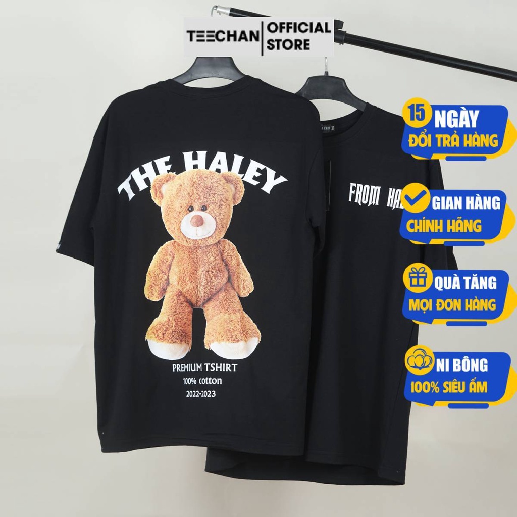 Áo Thun Unisex TEECHAN Tay Lỡ Form Rộng Nam Nữ vải cotton phong cách Ulzzang TN28