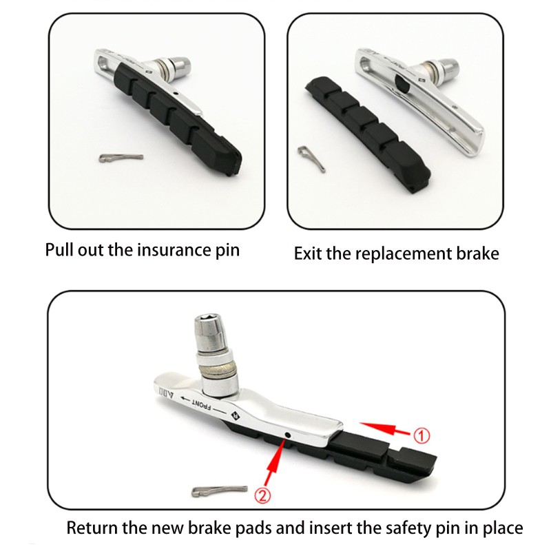 SUP 1 Pair Mountain MTB Bike Bicycle Brake Pads V-shaped Braking Holder Shoes Block