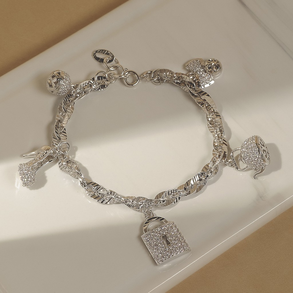Vòng charm bạc Ý bạc kiểu dáng Hàn Quốc