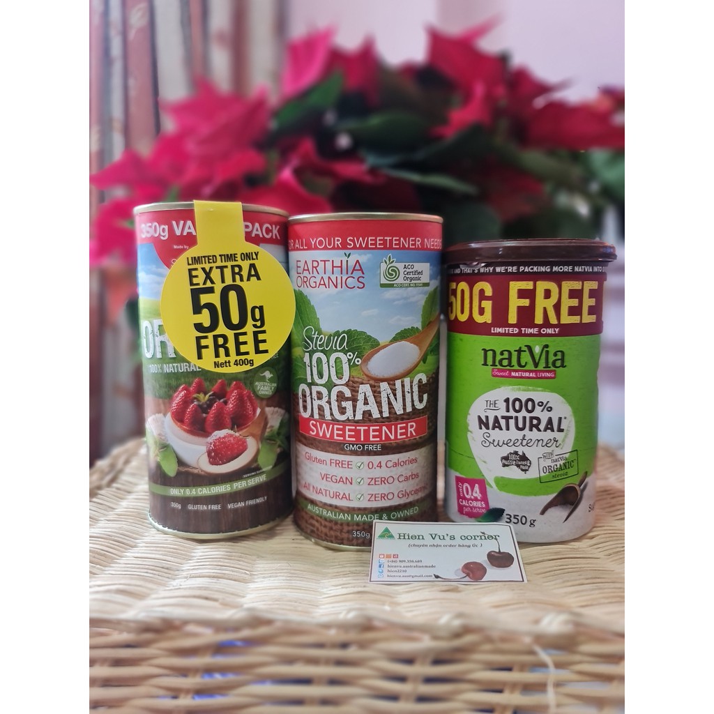 ĐƯỜNG CỎ NGỌT HỮU CƠ STEVIA - ÚC - quà biếu/ quà tặng lễ tết/ quà sức khỏe ( dành cho người tiểu đường/ăn kiêng) | BigBuy360 - bigbuy360.vn