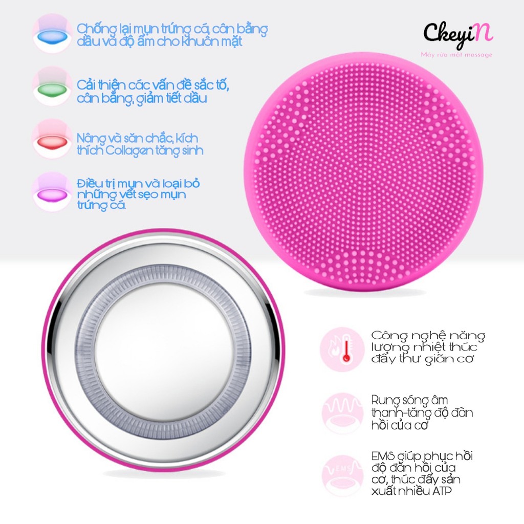Máy Rửa Mặt Massage, Nâng Cơ, Trẻ Hóa Da, Đẩy Tinh Chất CkeyiN - Có Đèn Led | BigBuy360 - bigbuy360.vn