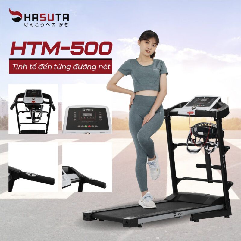 Máy chạy bộ tại nhà, máy chạy bộ mini tập thể dục tiện lợi cho mùa dịch  HTM-500, bảo hành chính hãng 24 tháng
