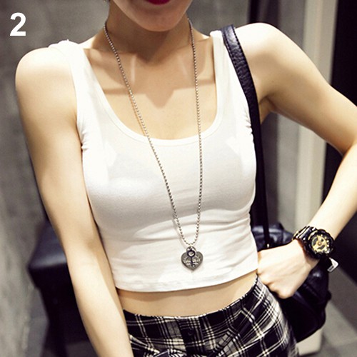 Áo Croptop ba lỗ thể thao không tay màu trơn thời trang quyến rũ cho nữ | BigBuy360 - bigbuy360.vn