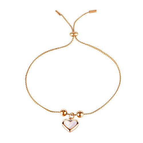 Lắc Tay Dây Rút Trái Tim Titan Ko Đen TT 3433