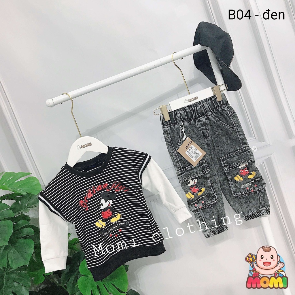 Set kẻ mickey ảnh thật chụp tại shop - B04 - HÀNG QUẢNG CHÂU LOẠI 1