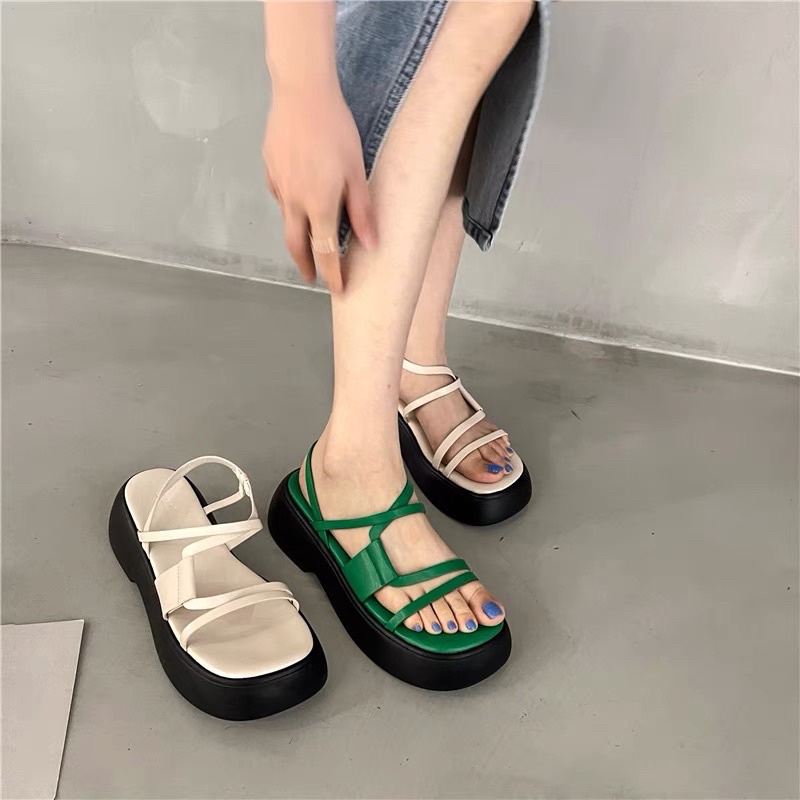 Giày sandals phối dây ngang