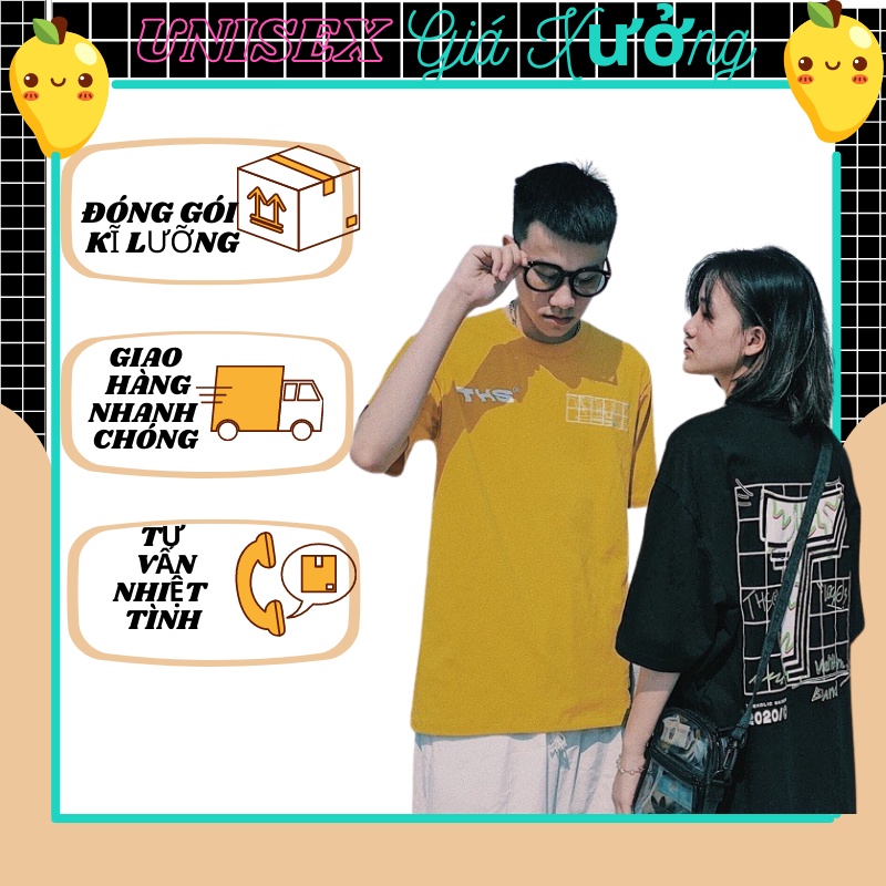 Áo Thun Unisex Tay Lỡ Form Rộng Phong Cách Hàn Quốc Freesize