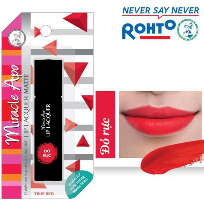 Son Miracle Apo Lip Lacquer Matte True Red màu Đỏ rực 3ml