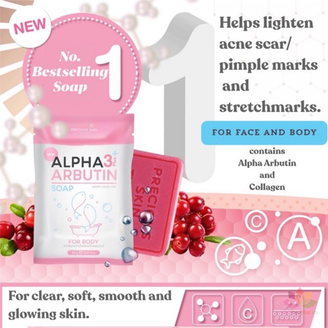 Soap Xà Phòng Tắm Trắng Da Body ALPHA ARBUTIN 3+ Plus 80g - Thái Lan | BigBuy360 - bigbuy360.vn