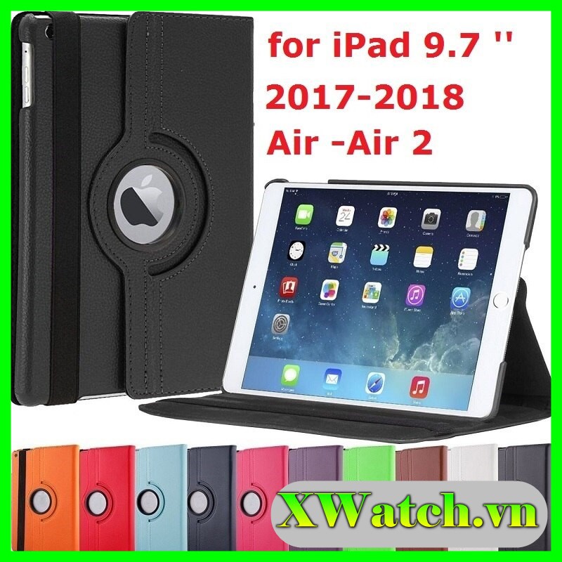 Tặng bút cảm ứng _ Bao da Xoay iPad 5 9.7 Air 1 /2 Bao da A1822 / A1823 (iPad 2017, 5th generation)