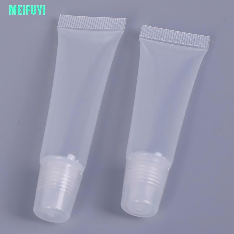 (Hàng Mới Về) Set 10 Tuýp Rỗng 8ml / 15ml Bằng Nhựa Trong Suốt Đựng Son Dưỡng Môi