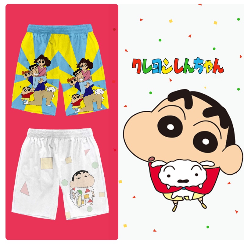 Quần Short Đi Biển In Hoạt Hình Shin-Chan Thời Trang Mùa Hè 2020 Nhanh Khô Cho Nam Và Nữ