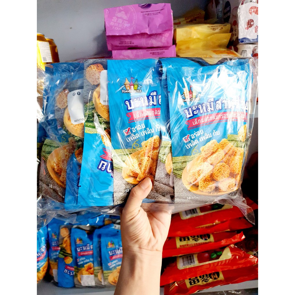 Lẻ một gói snack mì viên vị gà cay/ rong biển Thái Lan gói 38g