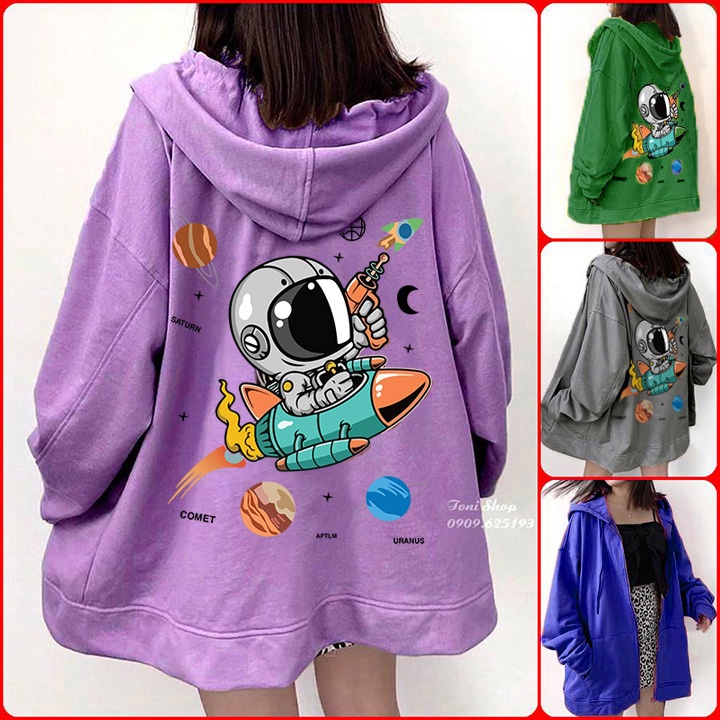 (In Pet) ÁO KHOÁC HOODIE NỈ NGOẠI Phi Hành Gia (HD3020 - Dày Đẹp) (SUBINZ STORE)