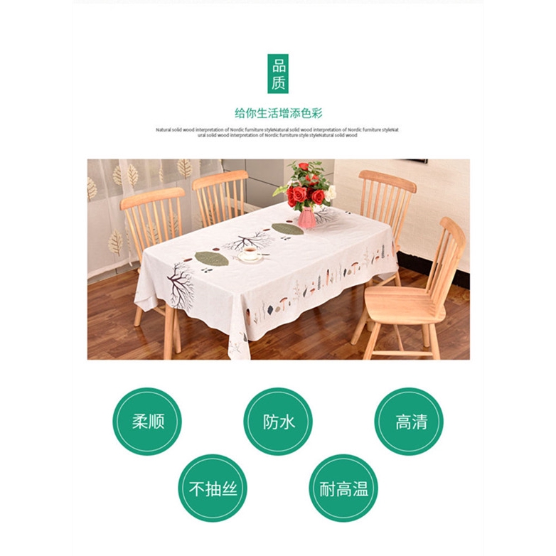 Tấm trải bàn ăn bằng PVC chống nước chống dầu chống bỏng hình chữ nhật họa tiết giáng sinh