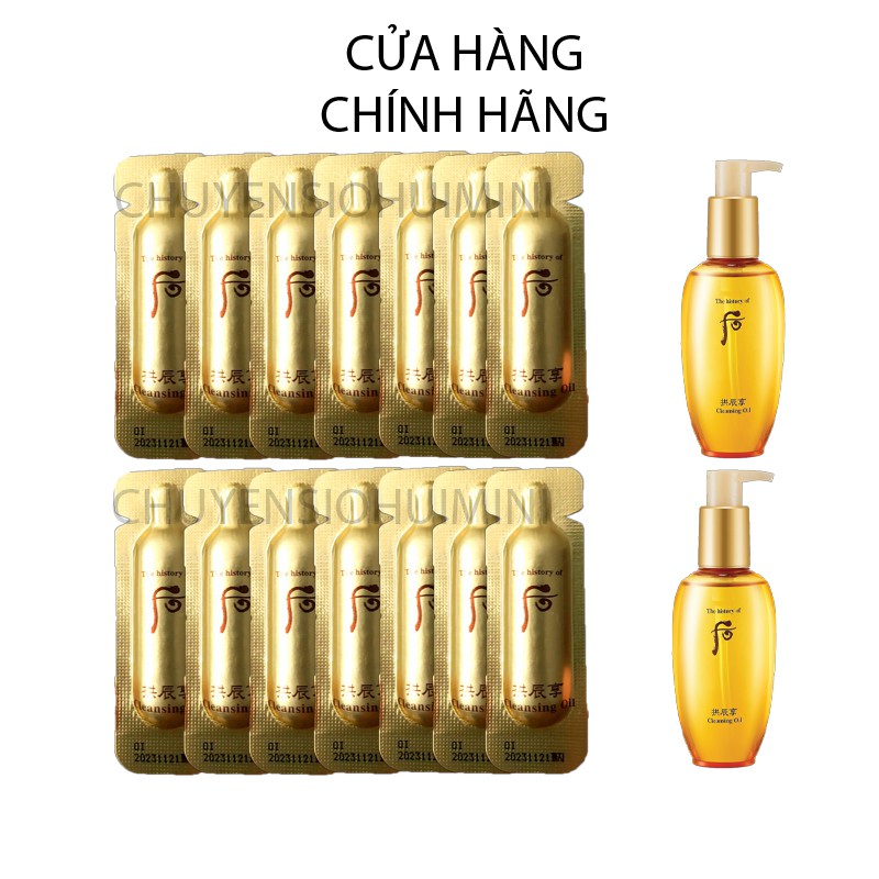 Sample viên dầu tẩy trang Whoo vàng cleansing oil làm sạch sâu và ẩm mịn da 1ml