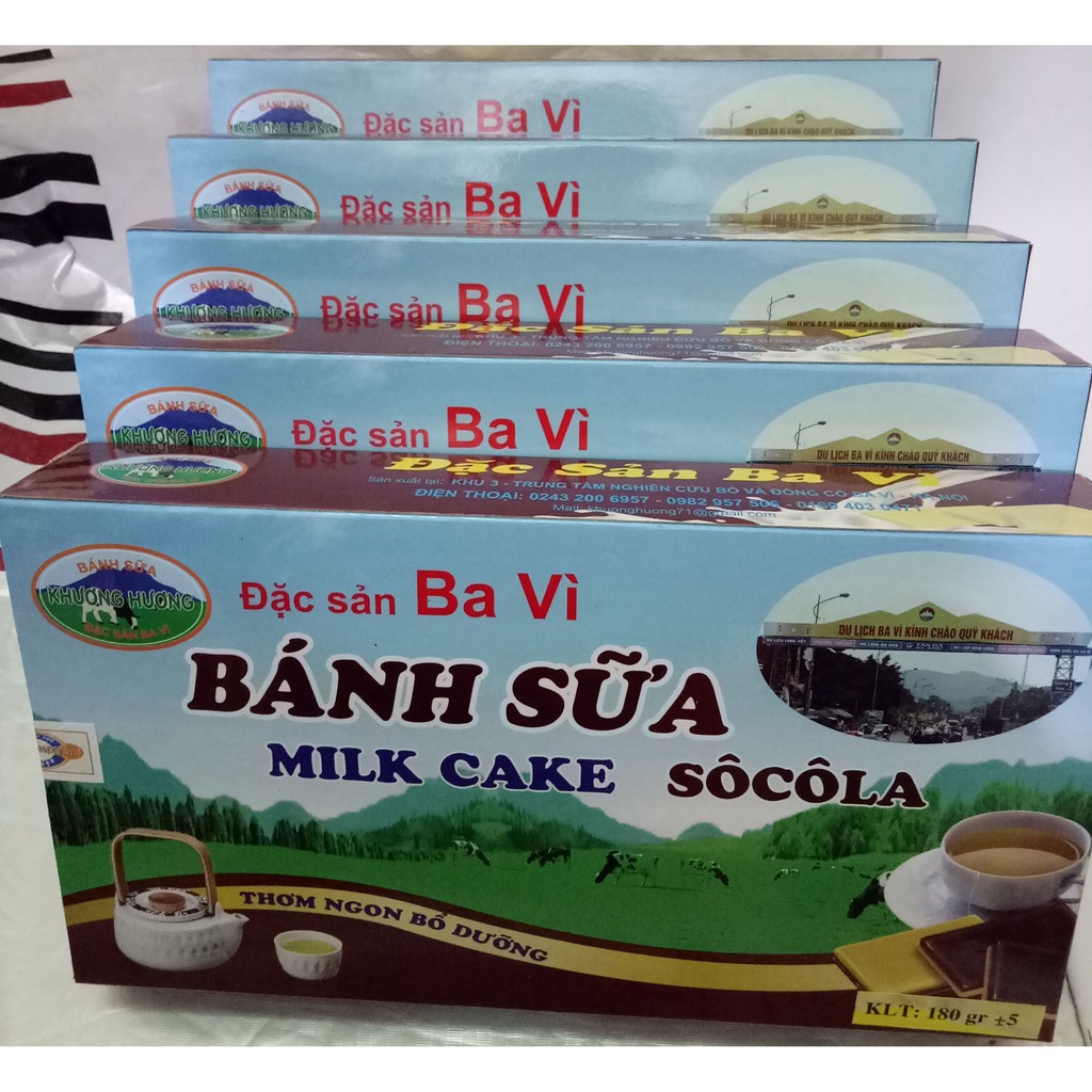 Combo 5 hộp bánh sữa bò Ba Vì milk cake socola (loại ngon đặc biệt)