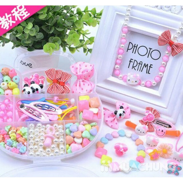 Bộ xâu hạt vòng cho bé Hello Kitty _Giá Rẻ