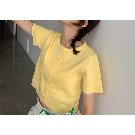 DUNEA COD Áo Khoác Cardigan Dệt Kim Tay Ngắn Màu Tím Dễ Thương