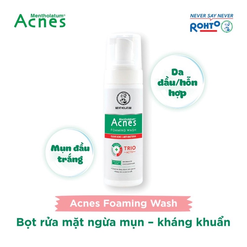 Acnes Foaming Wash – Dung dịch tạo bọt ngăn ngừa mụn 150ml