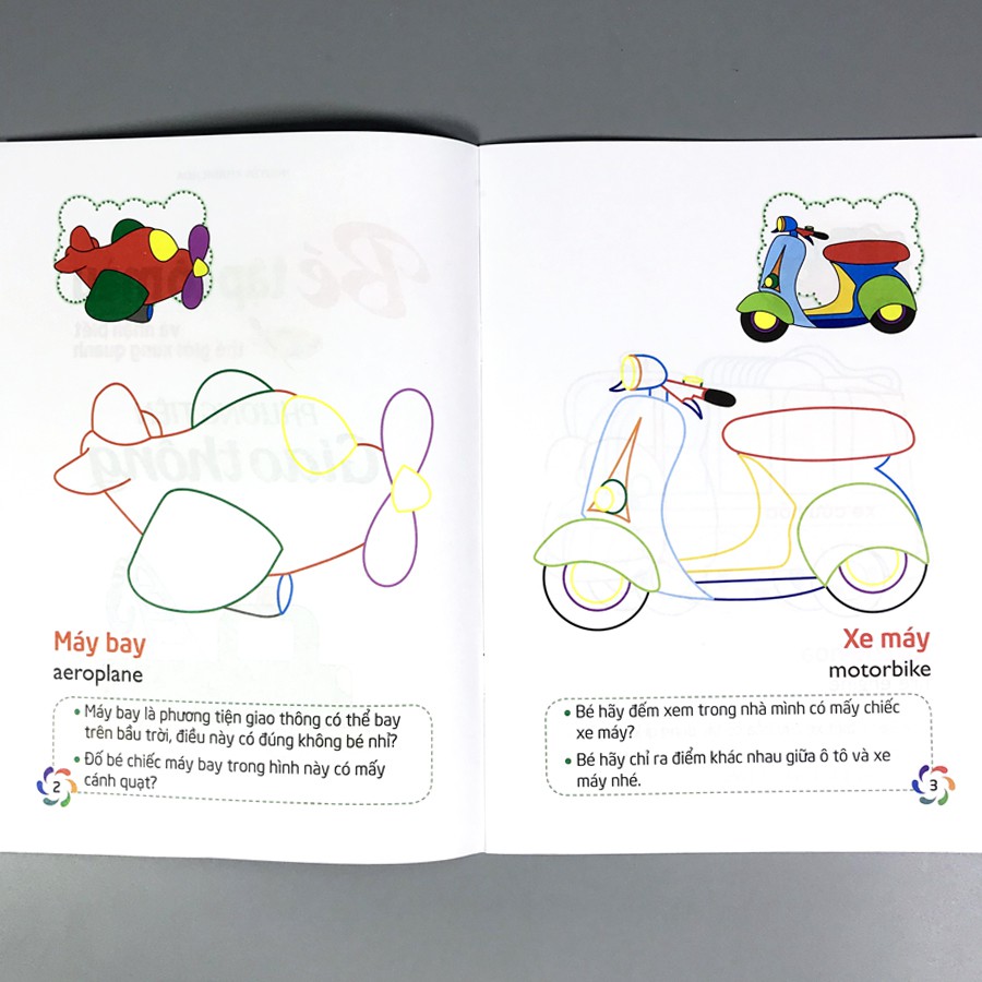 Sách - Bé tập tô màu và nhận biết thế giới xung quanh - Phương tiện giao thông