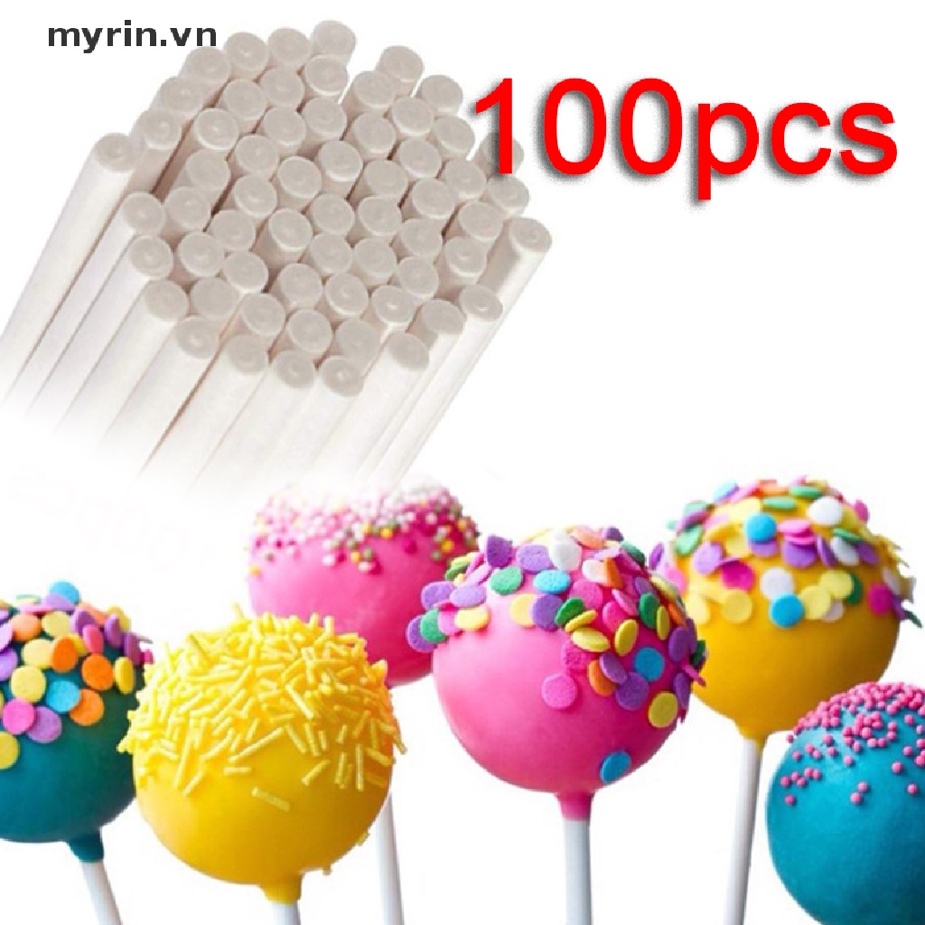 Set 100 Que Giấy Trơn Màu Làm Kẹo Mút DIY