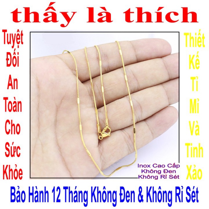 Dây chuyền vàng cho bé trai kiểu ô vuông chữ nhật - An toàn cho trẻ - Cam kết 1 đổi 1 nếu hoen, gỉ sét