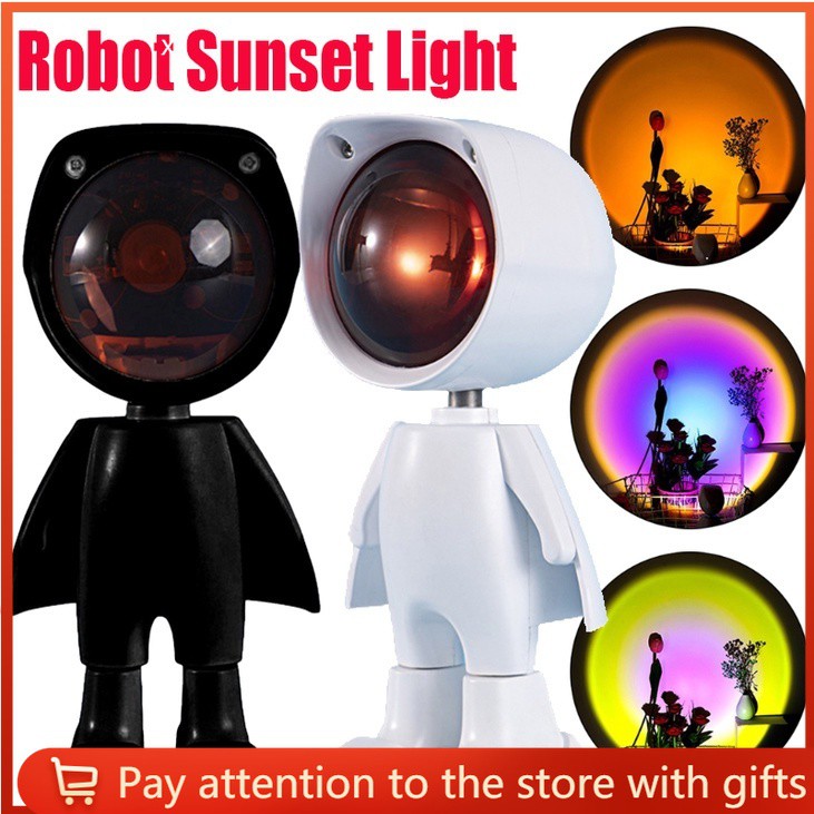 Đèn Ngủ Hình Robot Phong Cách Hoàng Hôn Độc Đáo (sạc pin 3 h là đầy)