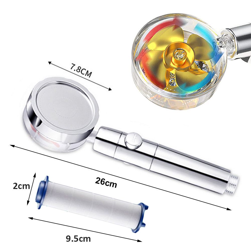 Đầu vòi sen tăng áp turbo có thể điều áp hỗ trợ massage cơ thể an toàn tiện dụng cho phòng tắm