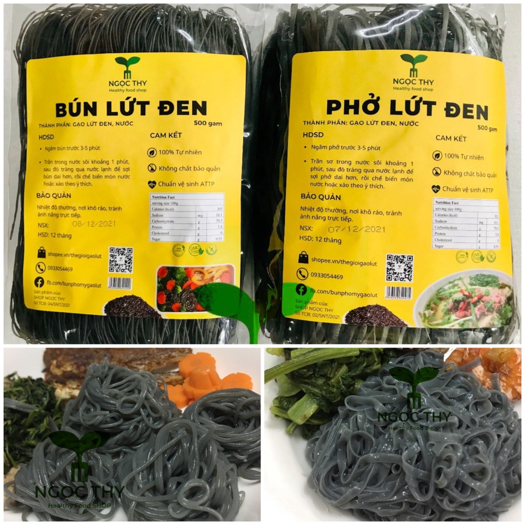 [NT Food] Combo 2 gói bún phở gạo lứt ĐEN ăn eatclean giảm cân