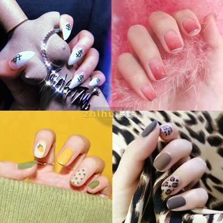(Hàng Mới Về) Set 24 Móng Tay Giả Màu Ngọc Lục Bảo Dáng Dài Mềm Mại