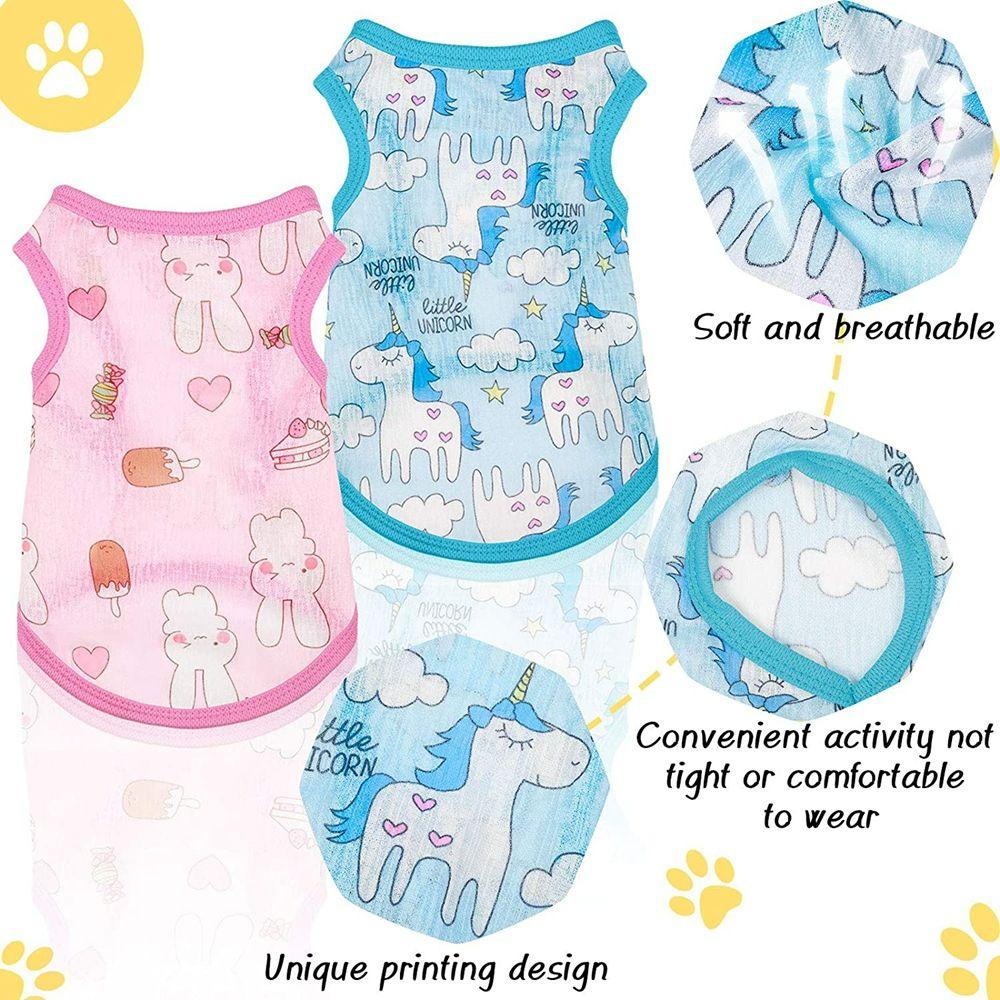 Áo Thun Thoáng Khí In Họa Tiết Dễ Thương Thời Trang Mùa Hè Cho Cún Cưng Cỡ Nhỏ Và Vừa