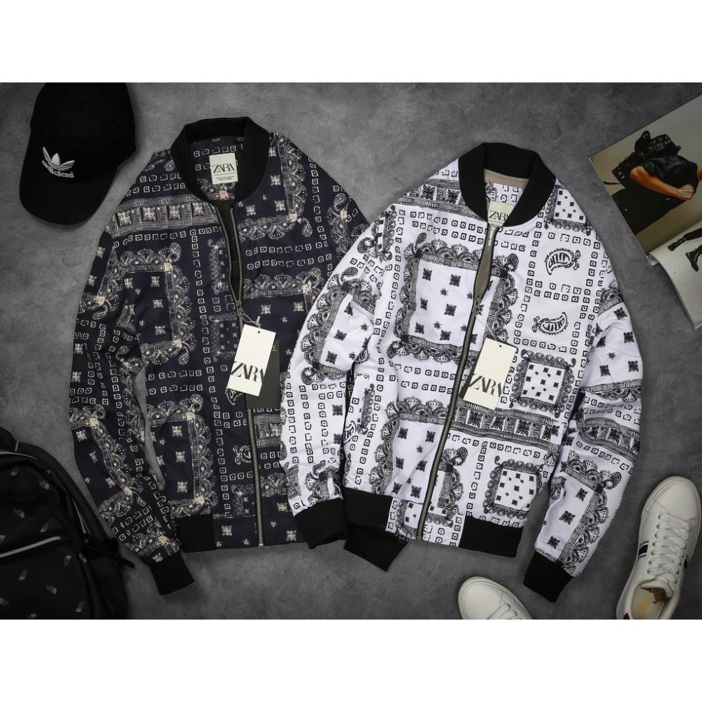xả tết Áo khoác Nam Bomber Zara họa tiết cực đep