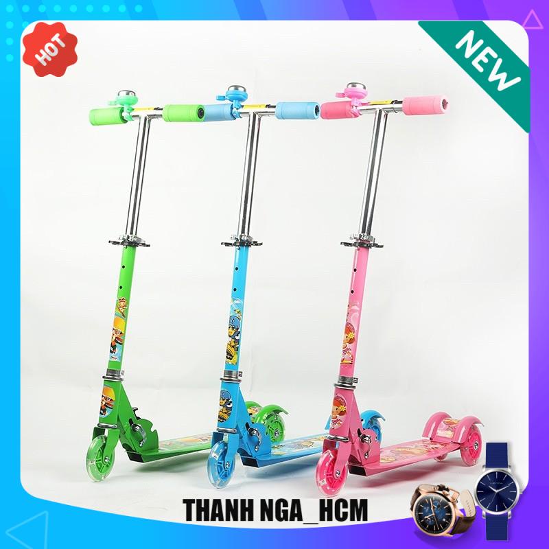 [Mã LIFE0503TOYS1 giảm 10% đơn 150k] xe scooter SẮT 3 bánh có đèn phát sáng cho bé, xe trượt cho bé