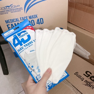 Khẩu Trang 4D Kháng Khuẩn Famapro 1 Gói 10Chiếc, Hàng Công Ty