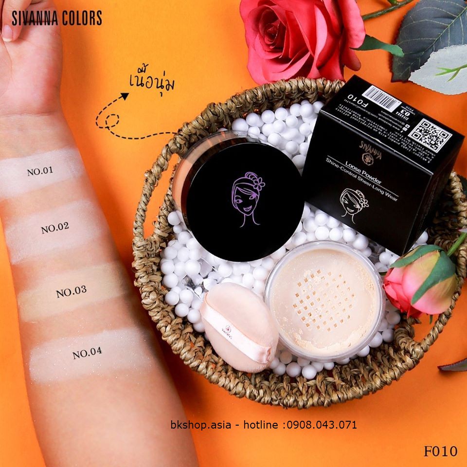 [Date 2027] Phấn Phủ Sivanna Loose Powder Kiềm Dầu Dạng Bột F010