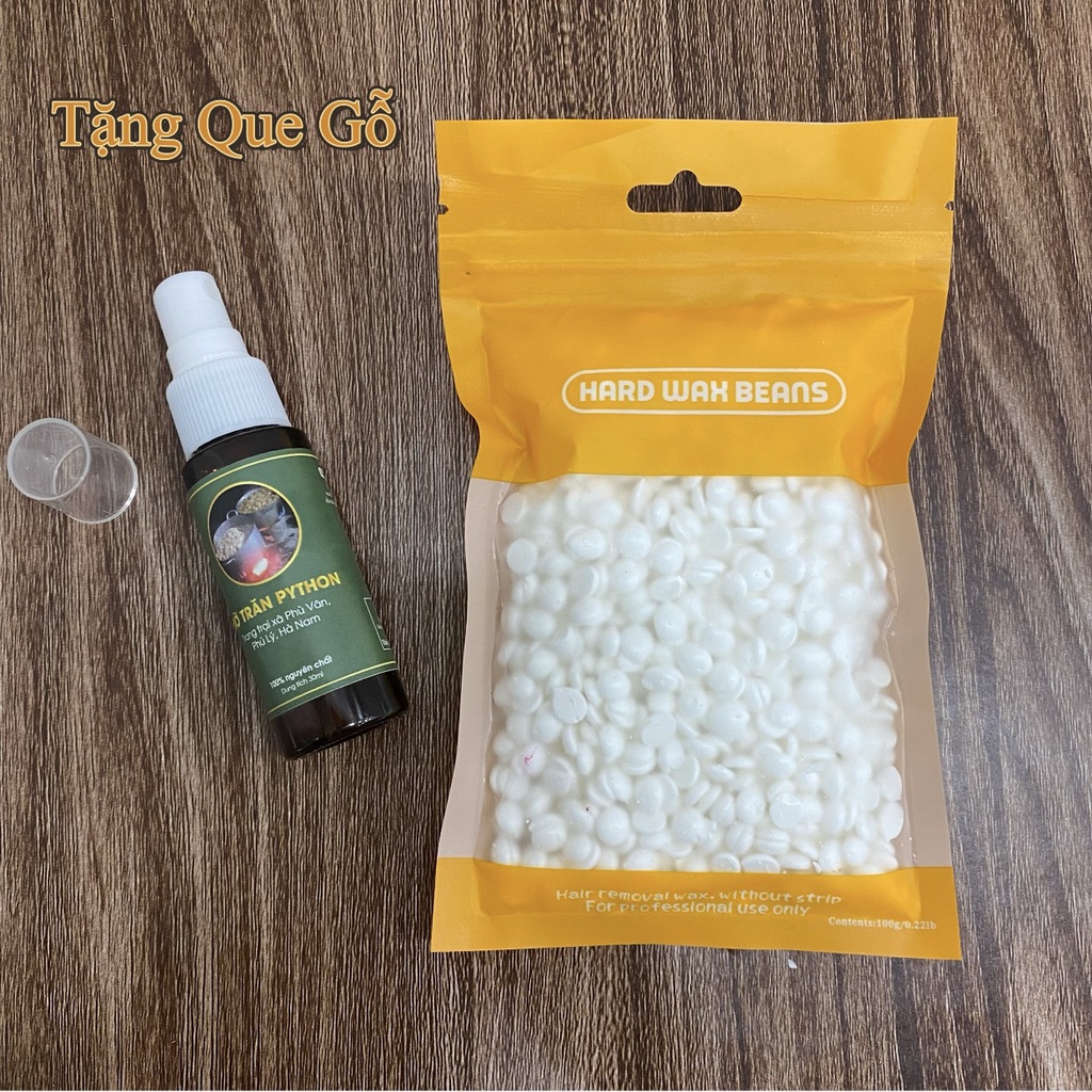 Sap Wax Lông Wax Beans - 100G Sáp Wax Lông Cao Cấp + Mỡ Trăn Dưỡng Da + Tặng Kèm Que Gỗ